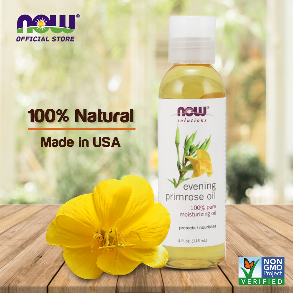 NOW Solutions, Evening Primrose Oil, 100% Pure Moisturizing Oil, 4-Ounce (118 ml) - Bloom Concept