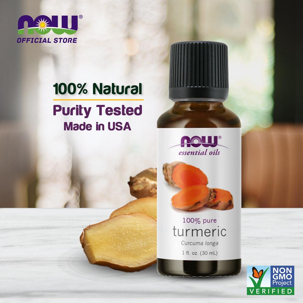 NOW Essential Oils, Turmeric Essential Oil, Soothing, Uplifting, Balancing, 100% Pure, Child-Resistant Cap, 1-Ounce (30ml) Essential oils NOW Foods USA
