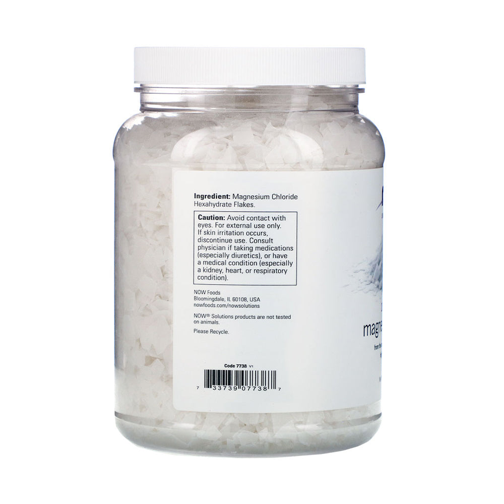 NOW Solutions, Magnesium Flakes, 100% Pure, from the Ancient Zechstein Seabed, Highly Concentrated, 54-Ounce (1531g) - Bloom Concept