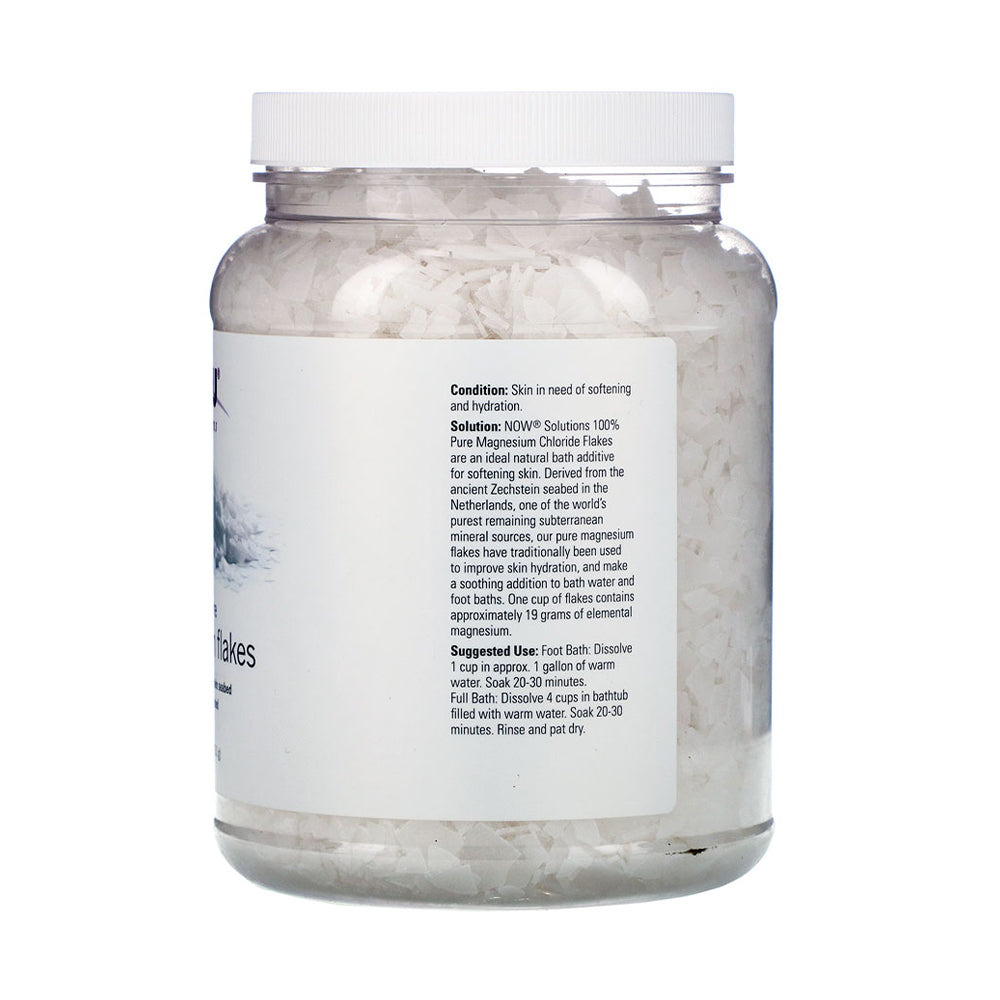 NOW Solutions, Magnesium Flakes, 100% Pure, from the Ancient Zechstein Seabed, Highly Concentrated, 54-Ounce (1531g) - Bloom Concept