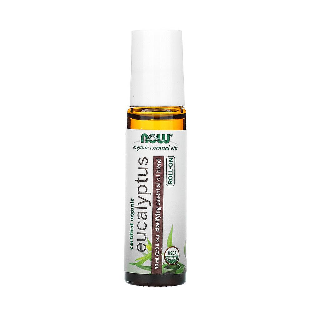 NOW Eucalyptus Roll-On, Certified Organic, Clarifying Blend, Steam Distilled, Topical Aromatherapy, 10-mL - Bloom Concept