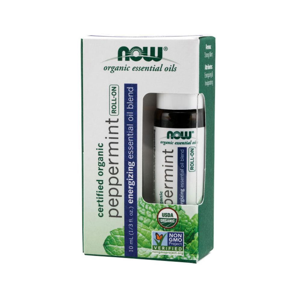 (30% OFF) NOW Essential Oils, Peppermint Roll-On, Certified Organic, Energizing Blend, Steam Distilled, Topical Aromatherapy, 10-mL--Best by 02/24 - Bloom Concept