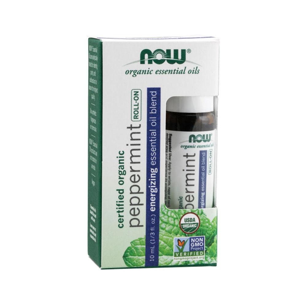 (30% OFF) NOW Essential Oils, Peppermint Roll-On, Certified Organic, Energizing Blend, Steam Distilled, Topical Aromatherapy, 10-mL--Best by 02/24 - Bloom Concept