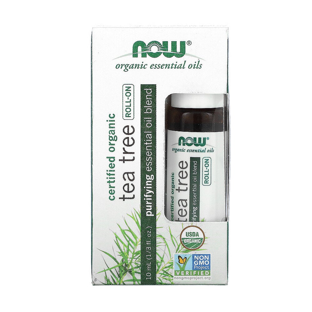 NOW Tea Tree Roll-On, Certified Organic, Purifying Blend, Steam Distilled, Topical Aromatherapy, 10-mL Essential oils NOW Foods USA