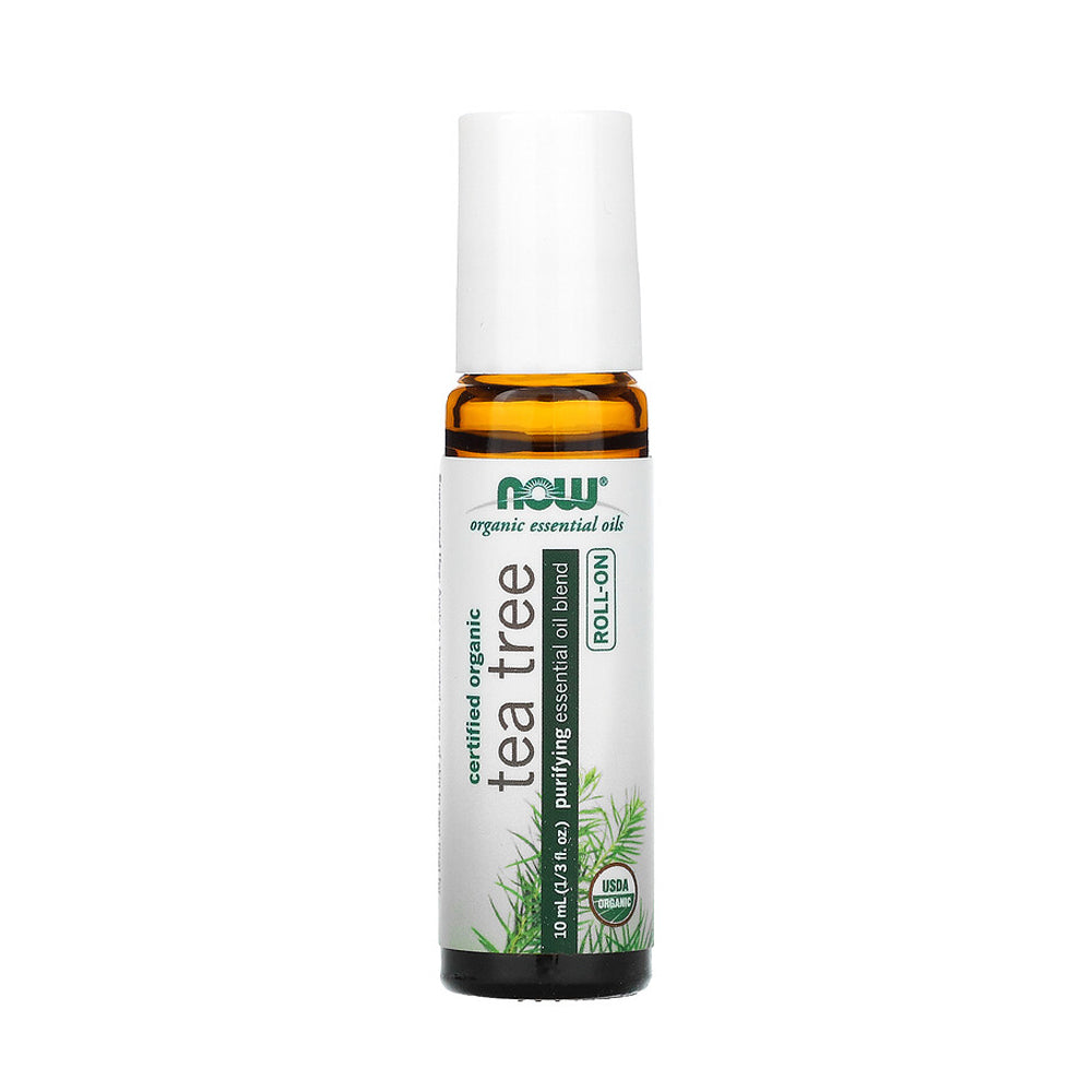 NOW Tea Tree Roll-On, Certified Organic, Purifying Blend, Steam Distilled, Topical Aromatherapy, 10-mL Essential oils NOW Foods USA