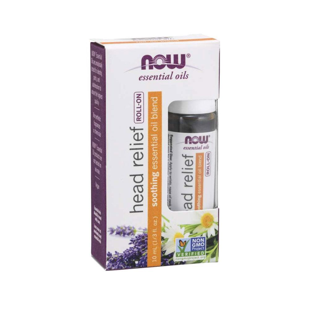 (30% OFF) NOW Essential Oils, Head Relief Roll-On, Certified Non-GMO, Soothing Blend, Steam Distilled, Topical Aromatherapy, 10-mL--Best by 02/24 - Bloom Concept