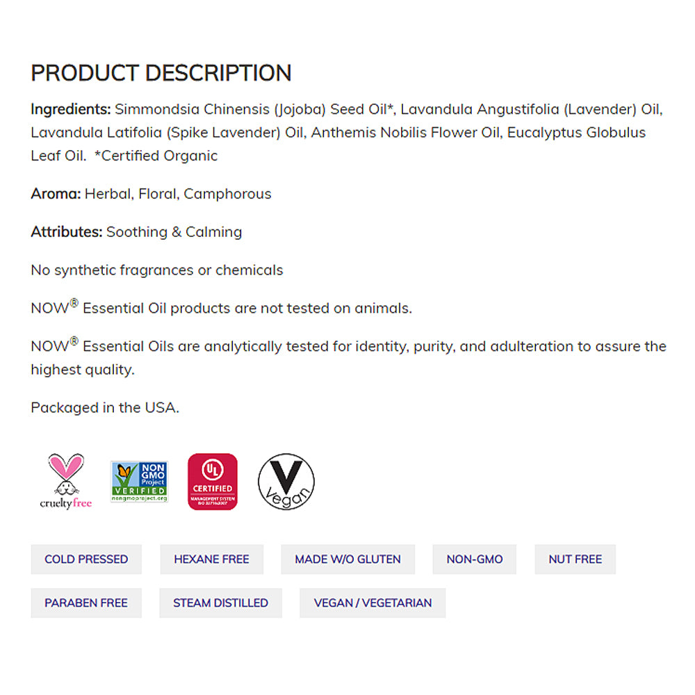 NOW Essential Oils, Head Relief Roll-On, Certified Non-GMO, Soothing Blend, Steam Distilled, Topical Aromatherapy, 10-mL Essential oils NOW Foods USA