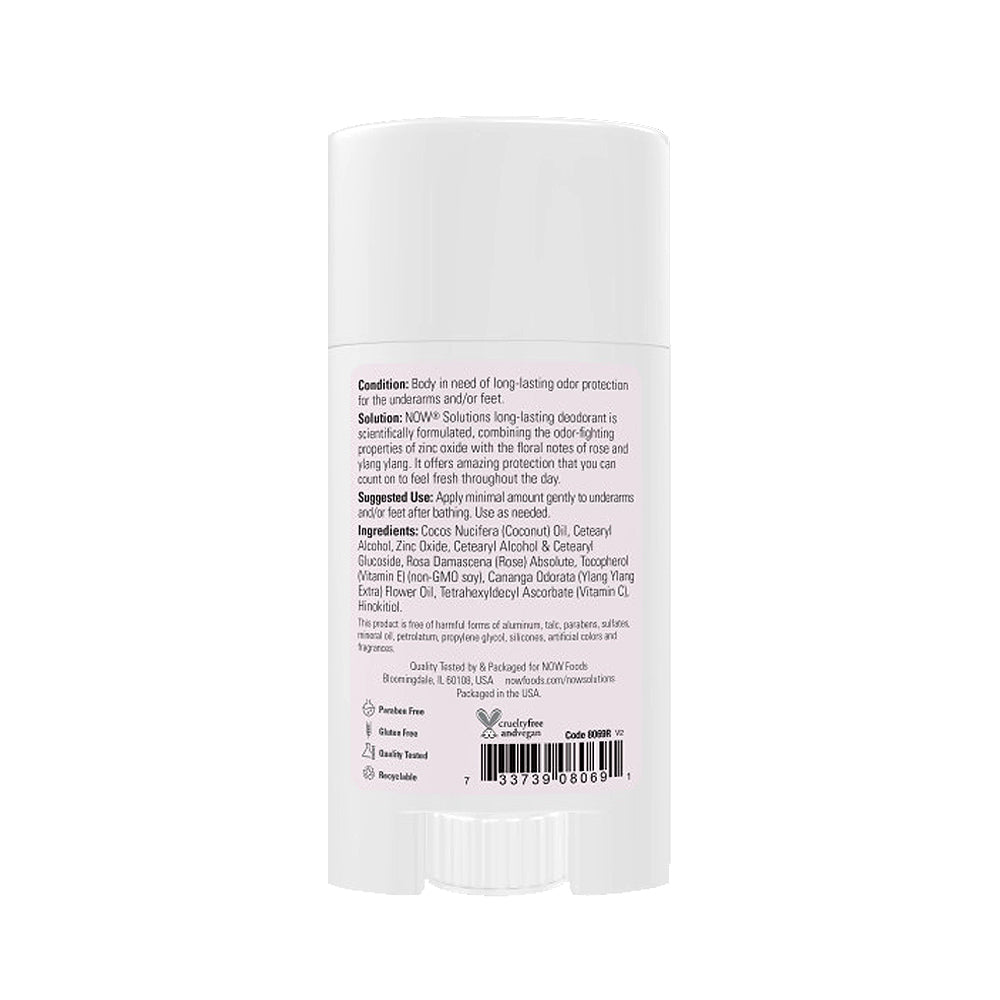 NOW Solutions, Long-Lasting Deodorant Stick, Rose and Ylang Ylang Scent, Odor Neutralizing and Keeps You Fresh, 2.2-Ounce (62 g) - Bloom Concept