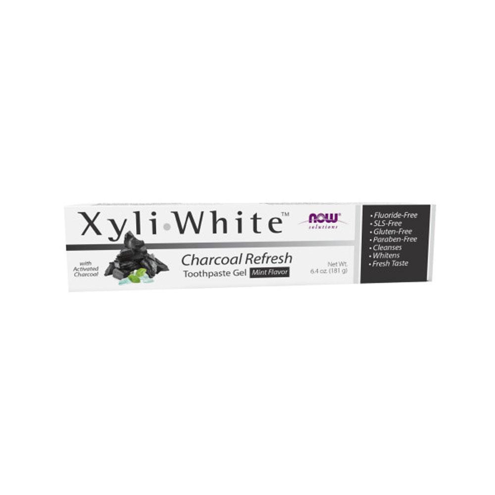 NOW Solutions, Xyliwhite Toothpaste Gel, Charcoal Refresh With Activated Charcoal, Cleanses and Whitens, Fresh Taste, 6.4-Ounce (181g) Personal Care NOW Foods USA