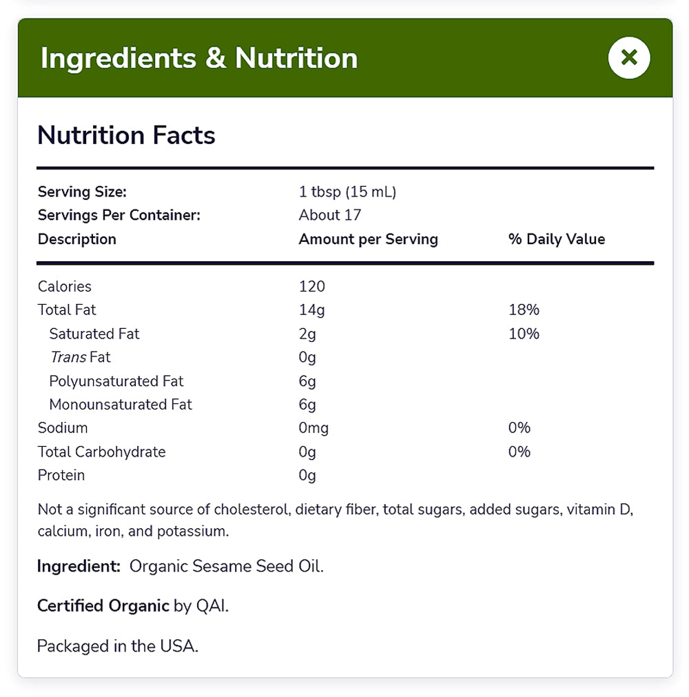 NOW Foods, Certified Organic Extra Virgin Sesame Seed Oil, 8.45-Ounce (250ml) - Bloom Concept