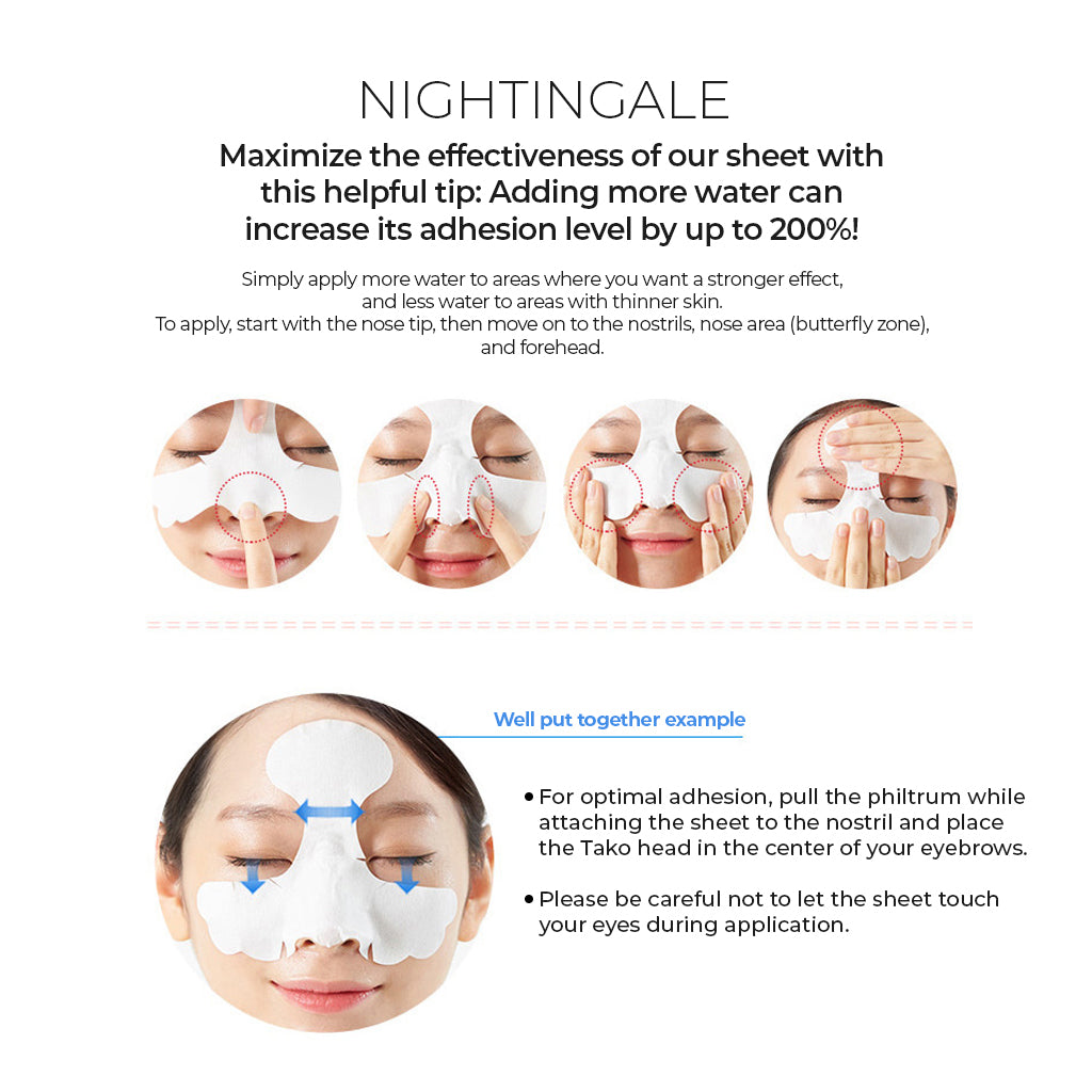 Nightingale Tako Pack (3 Sets of 3) - 3-Step Blackhead & Whiteheads Clear Solution for Nose and Forehead - Bloom Concept