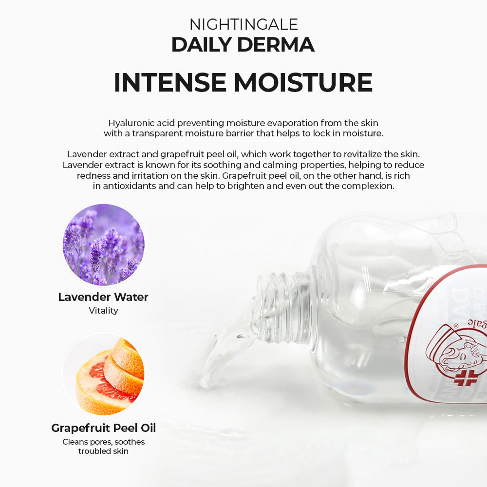 Nightingale Daily Derma Cleansing Water Deep 500ml (with 40 cotton pads set) - Mild Acidic Hypoallergenic - Bloom Concept