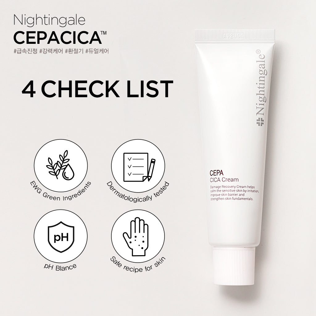 Nightingale Damage Recovery Cepa Cica Cream 50ml - Korean Skincare Cosmetics, Facial Skin Repair & Moisturizing, For Sensitive Skin - Bloom Concept