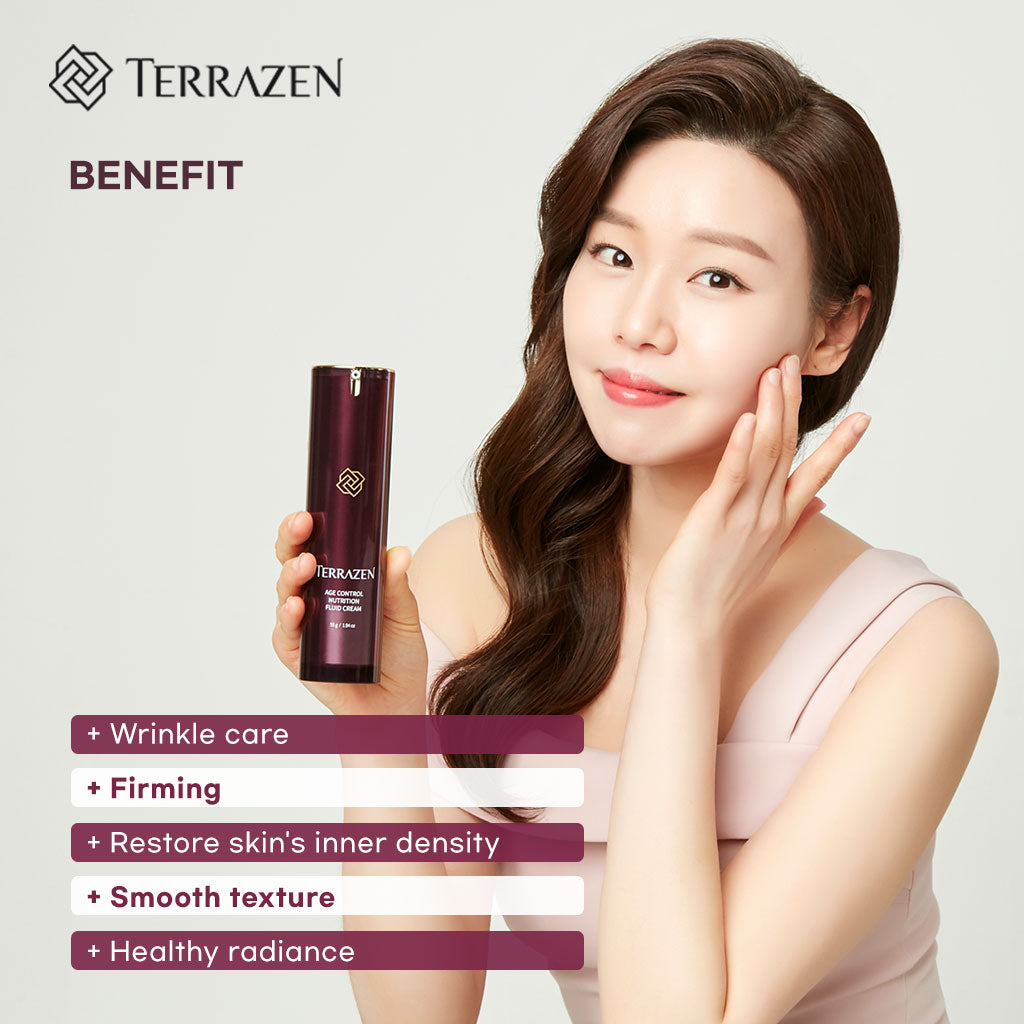 Terrazen Age Control Nutrition Fluid Cream 15ml/55g - Soft, Restorative Cream that Boosts Inner Density and Creates a Smooth, Radiant Complexion - Bloom Concept