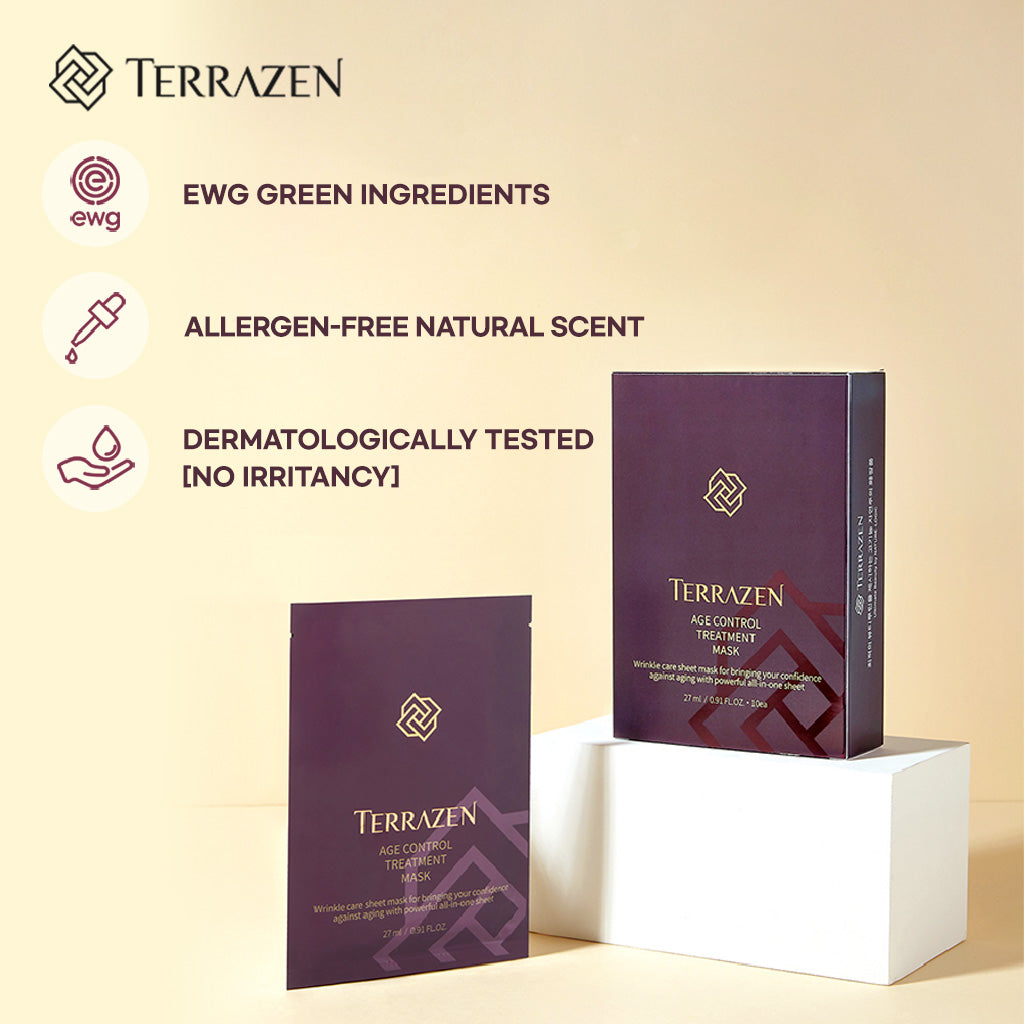 Terrazen Age Control Treatment Sheet Mask 10 pcs - Anti-Aging, Firming, Lifting, Deep Moisturizing - Bloom Concept