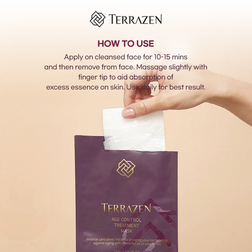 Terrazen Age Control Treatment Sheet Mask 10 pcs - Anti-Aging, Firming, Lifting, Deep Moisturizing - Bloom Concept