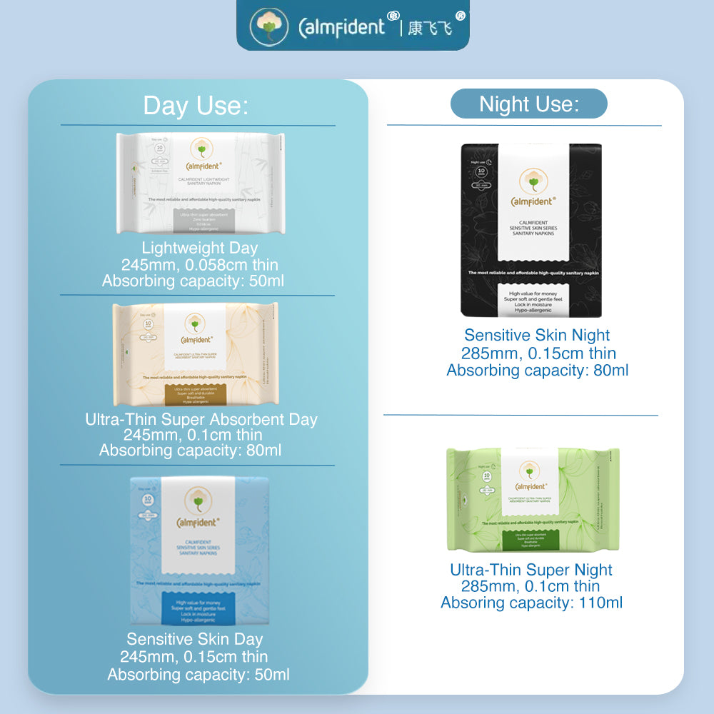 Calmfident Day Use *Sensitive Skin Series* Sanitary Napkin Pads 245mm (10pcs) - Bloom Concept
