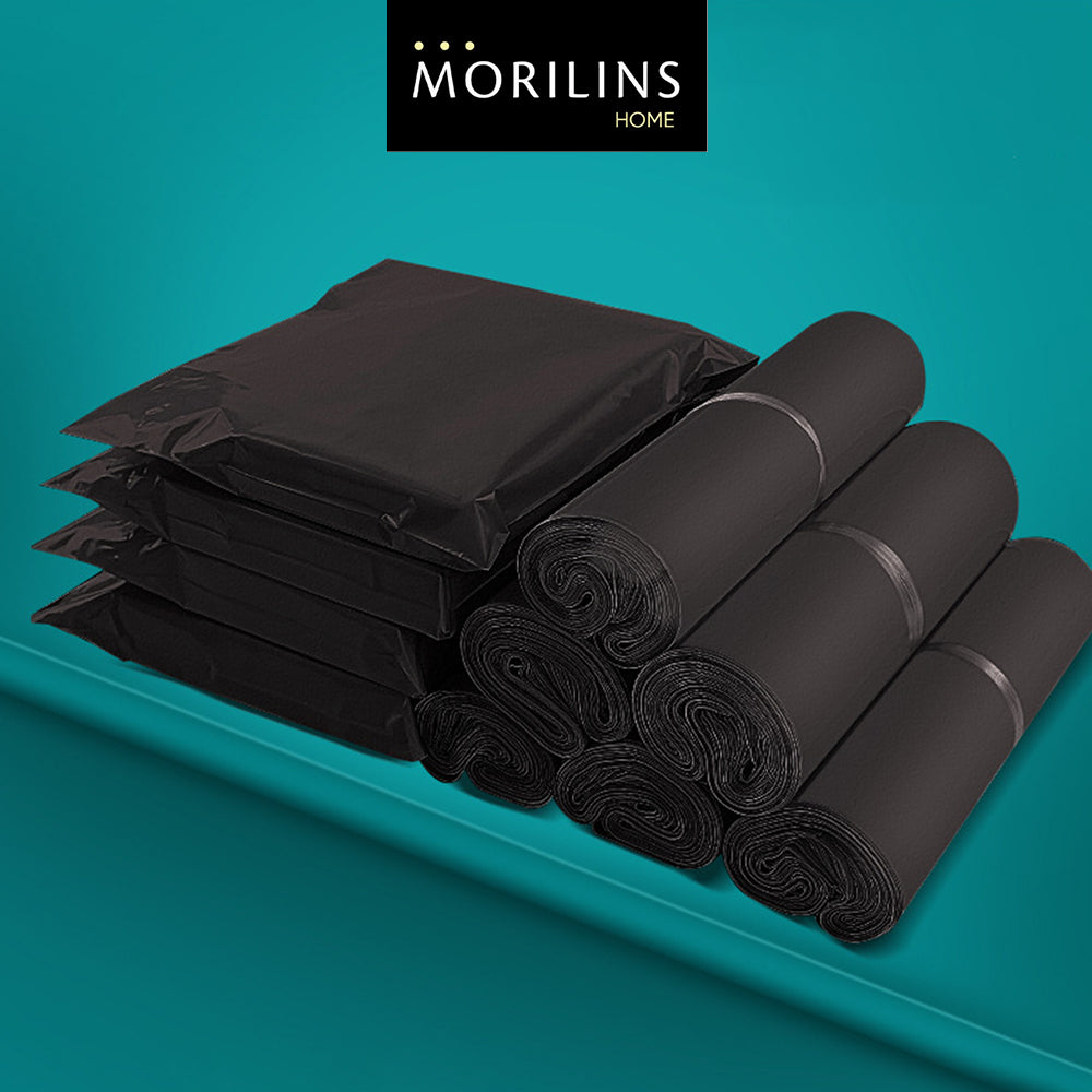 [Morilins] Black Polymailer Bags - Pack of 100: Durable and Versatile Mailing Solution - Bloom Concept