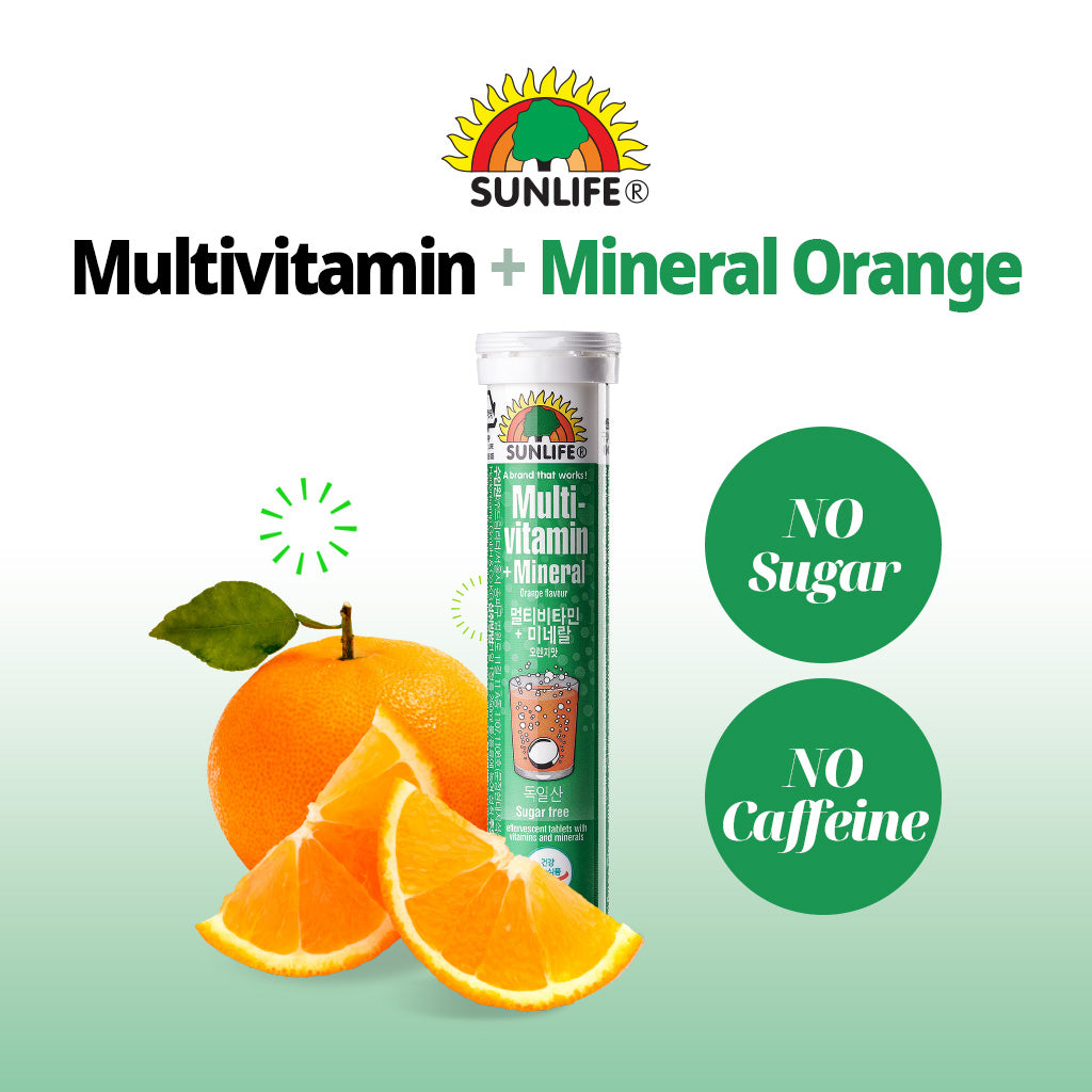 (Buy 2 Free 1) Sunlife Multi-Vitamins with Minerals Orange Flavored Effervescent 20 Tablets - Bloom Concept