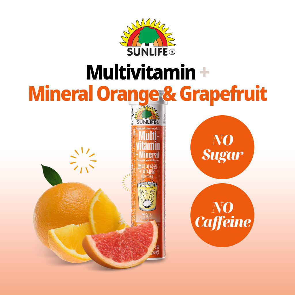(Buy 2 Free 1) SUNLIFE Multi-Vitamins with Minerals 20 Orange/Grapefruit Flavored Effervescent Tablets - Bloom Concept