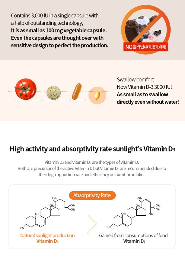 NOW FOODS Vitamin D-3 (3,000iu) 90 Capsules for Immune and Bone Health Support - Bloom Concept
