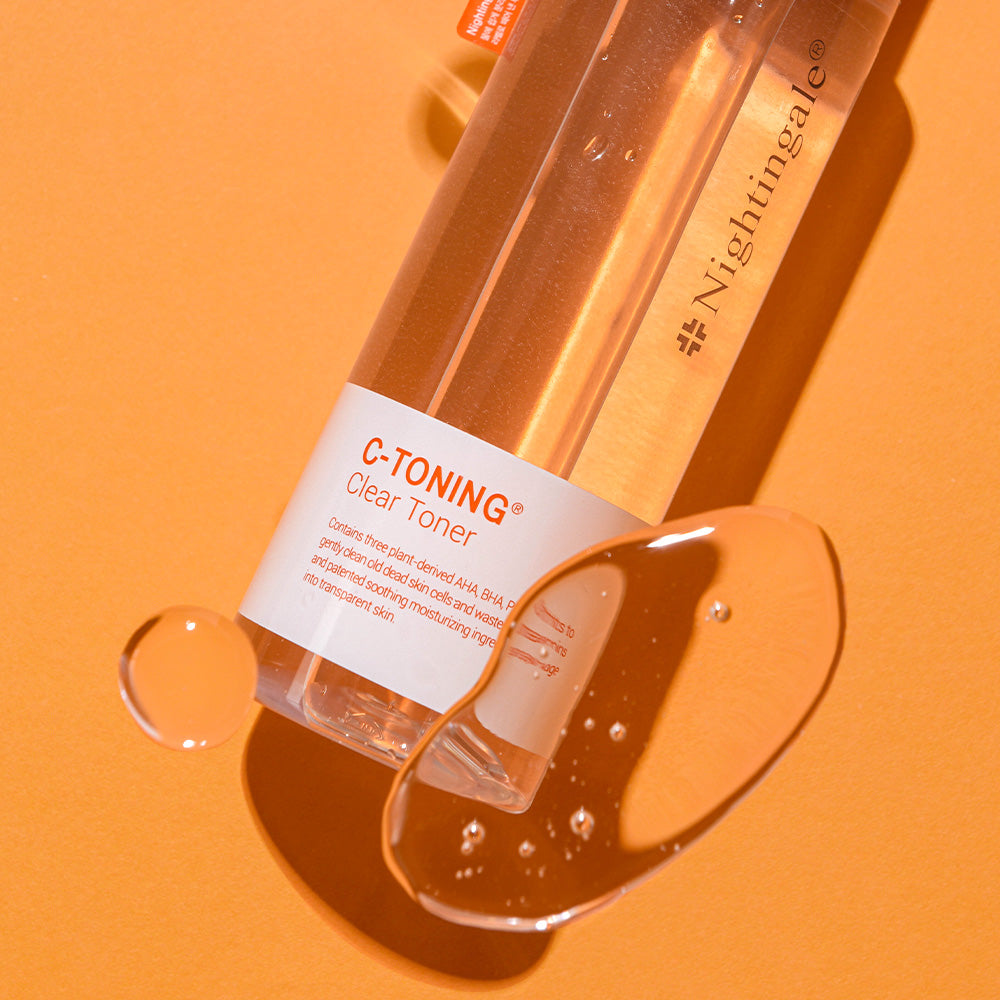 Nightingale C-Toning Clear Toner 200ml - AHA, BHA, PHA, Vitamin C, Exfoliating Toner, Korean Skincare - Bloom Concept