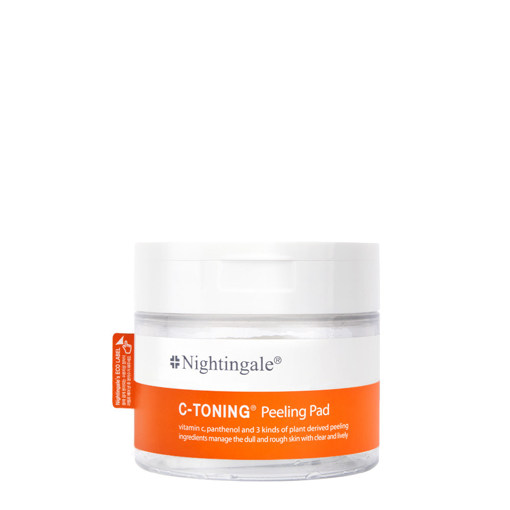 Nightingale C Toning Peeling Pad 165ml/60 pads - Korean Skincare Exfoliating Cotton Rounds for Face with Vitamin C, AHA, BHA, PHA, Witch Hazel, Hyaluronic Acid - Brighten & Smooth - Bloom Concept