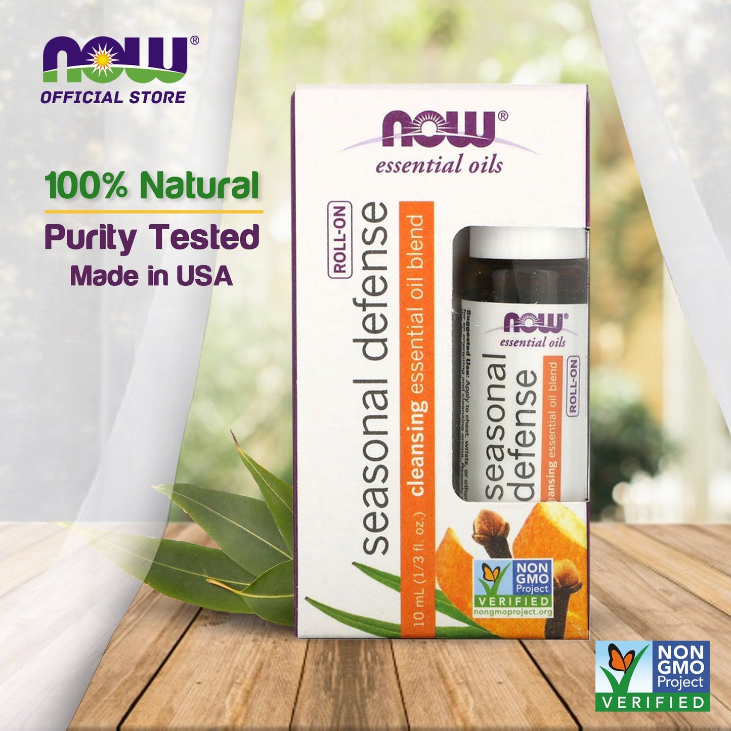 (30% OFF) NOW Essential Oils, Seasonal Defense Roll On, Non-GMO Project Verified, Cleansing Blend, Steam Distilled, Topical Aromatherapy, 10-mL--Best by 02/24 - Bloom Concept