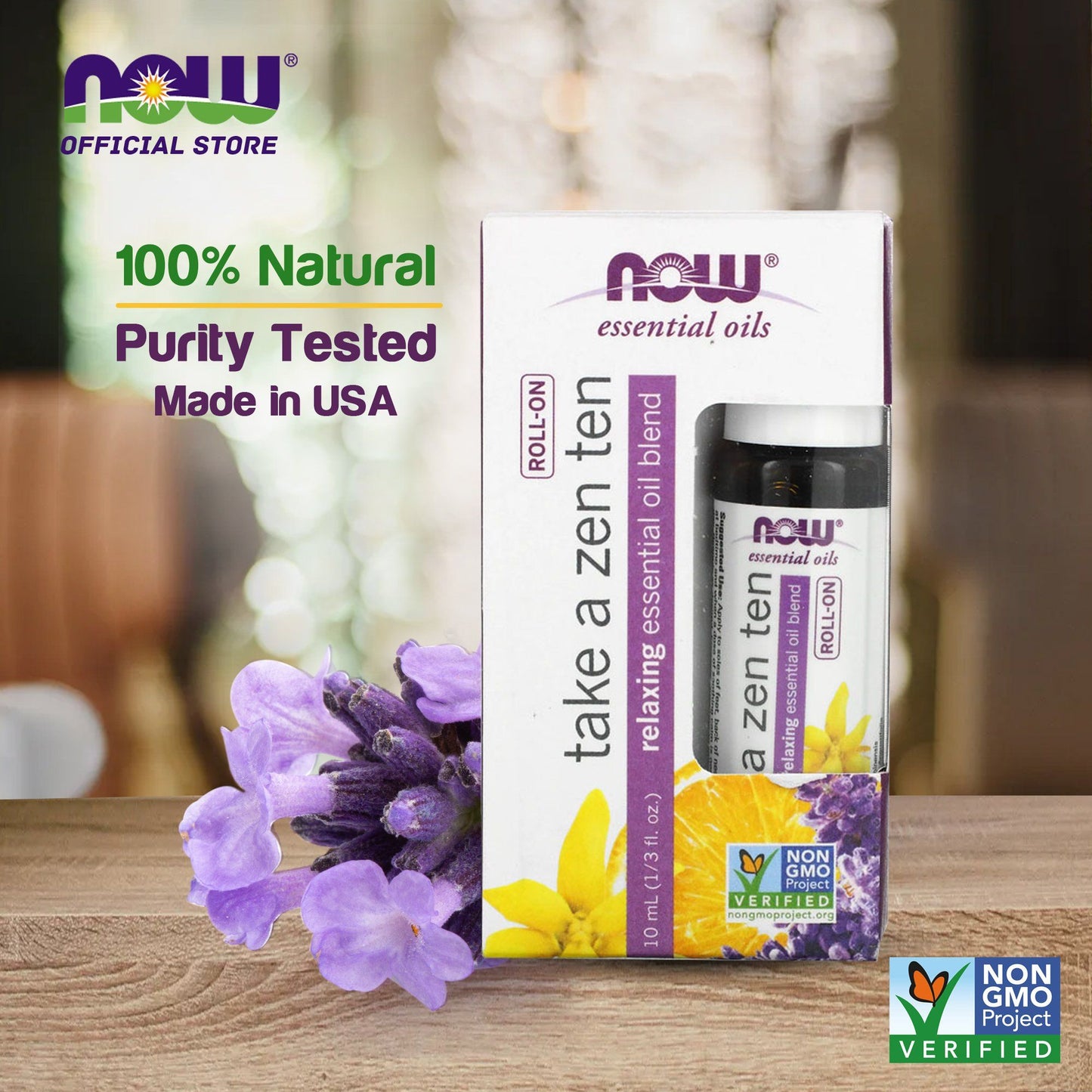 (60% OFF) NOW Essential Oils, Take A Zen Ten Roll On, Non-GMO Project Verified, Relaxing Blend, Steam Distilled, Topical Aromatherapy, 10-mL--Best by 02/24 - Bloom Concept