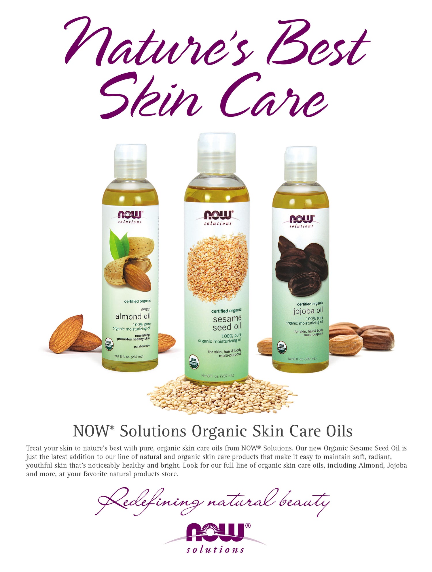 NOW Solutions, Organic Castor Oil, 100% Pure Versatile Skin Care, Multi-Purpose Skin Softener, 8-Ounce (237 ml) - Bloom Concept