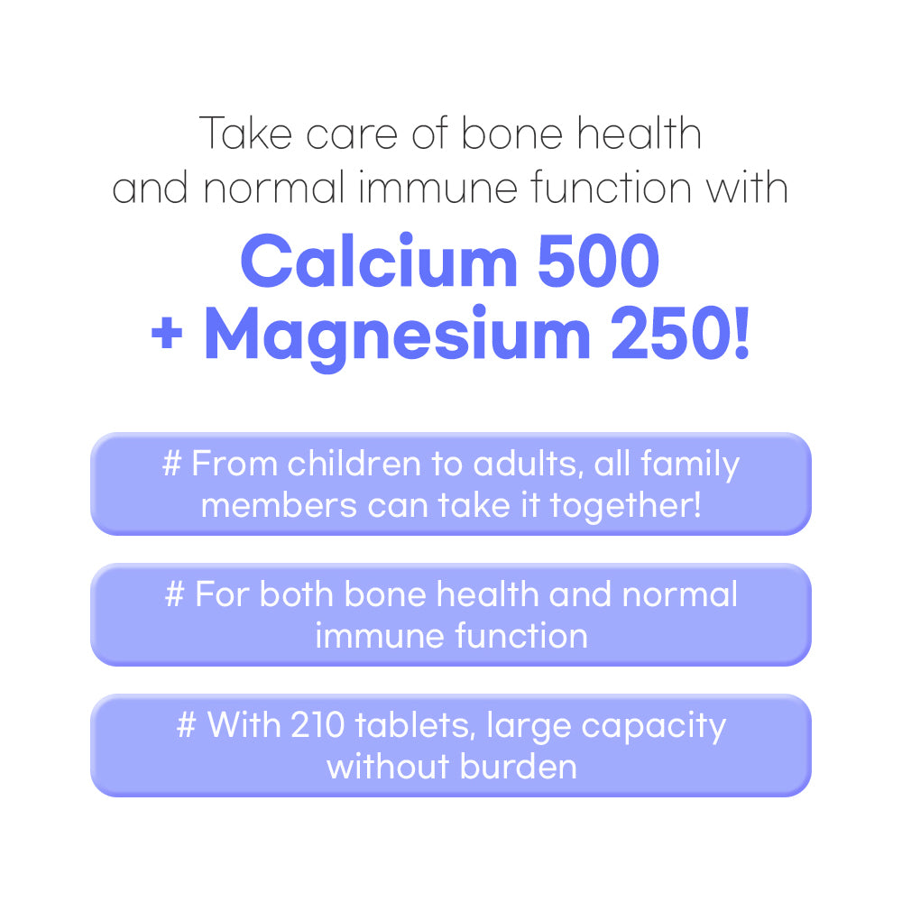Dr. Elizabeth’s Calcium 500+ Magnesium 250 1,500mg x 210 tablets for optimal joint health - Bloom Concept