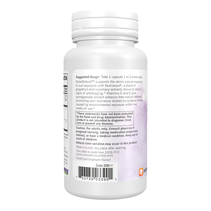 NOW Solutions, SolarDefend™ w/ Clinically Validated Nutroxsun®, 60 Veg Caps