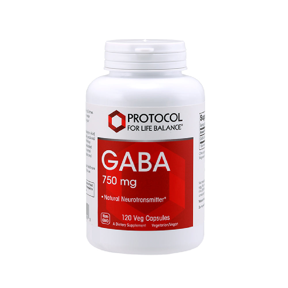 Protocol for Life Balance, GABA, 750 mg, 120 Veg Capsules - Bloom Concept