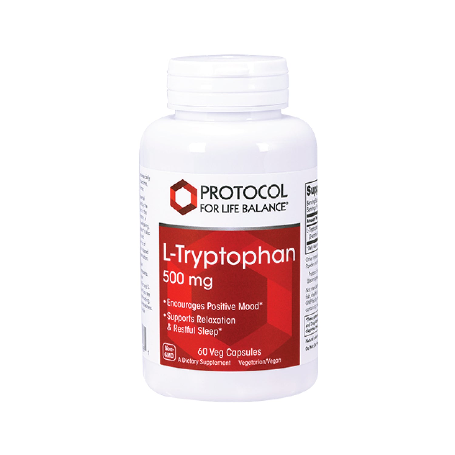 Protocol for Life Balance, L-Tryptophan, 500 mg, 60 Veg Capsules - Bloom Concept