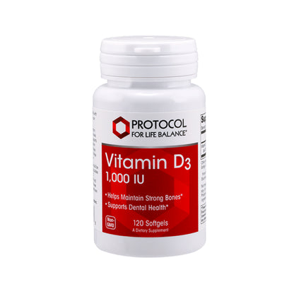 Protocol for Life Balance, Vitamin D3 , 1,000 IU, 120 Softgels Immune Sopprot Protocol For Life Balance