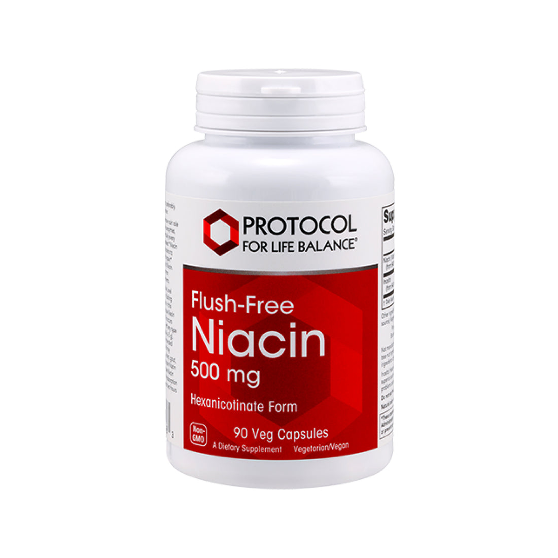 (Best by 09/26) Protocol for Life Balance, Flush-Free Niacin, 500 mg, 90 Veg Capsules Vitamins &amp; Supplements Protocol For Life Balance