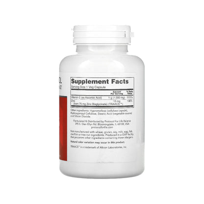 Protocol for Life Balance, C-1000 + Zinc-15, 120 Veg Capsules Vitamins &amp; Supplements Protocol For Life Balance