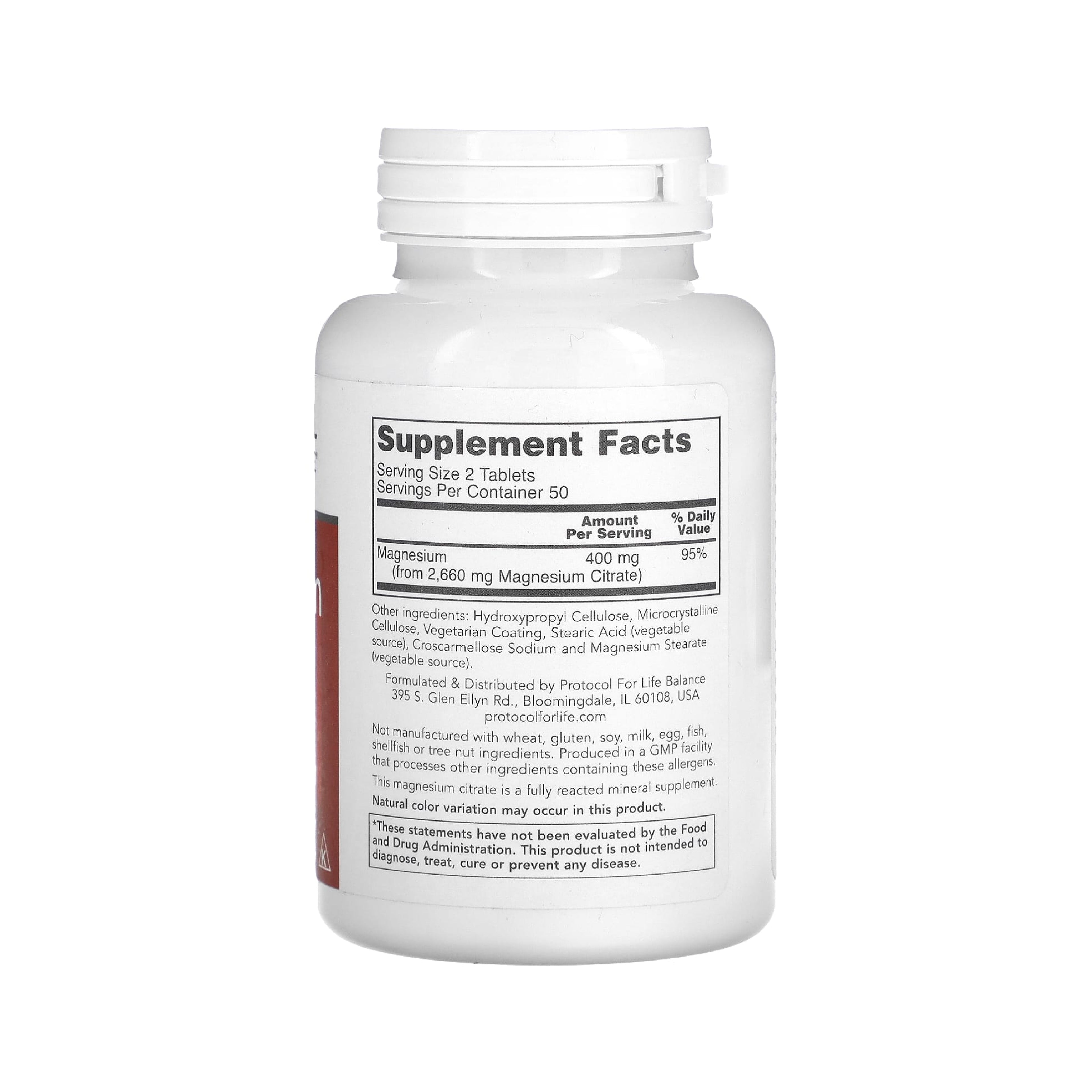 Protocol for Life Balance, Magnesium Citrate, 100 Tablets Vitamins &amp; Supplements Protocol For Life Balance