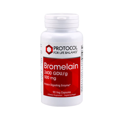 Protocol for Life Balance, Bromelain, 2400 GDU/g, 500 mg, 90 Veg Capsules Protein Digesting Enzyme Protocol For Life Balance