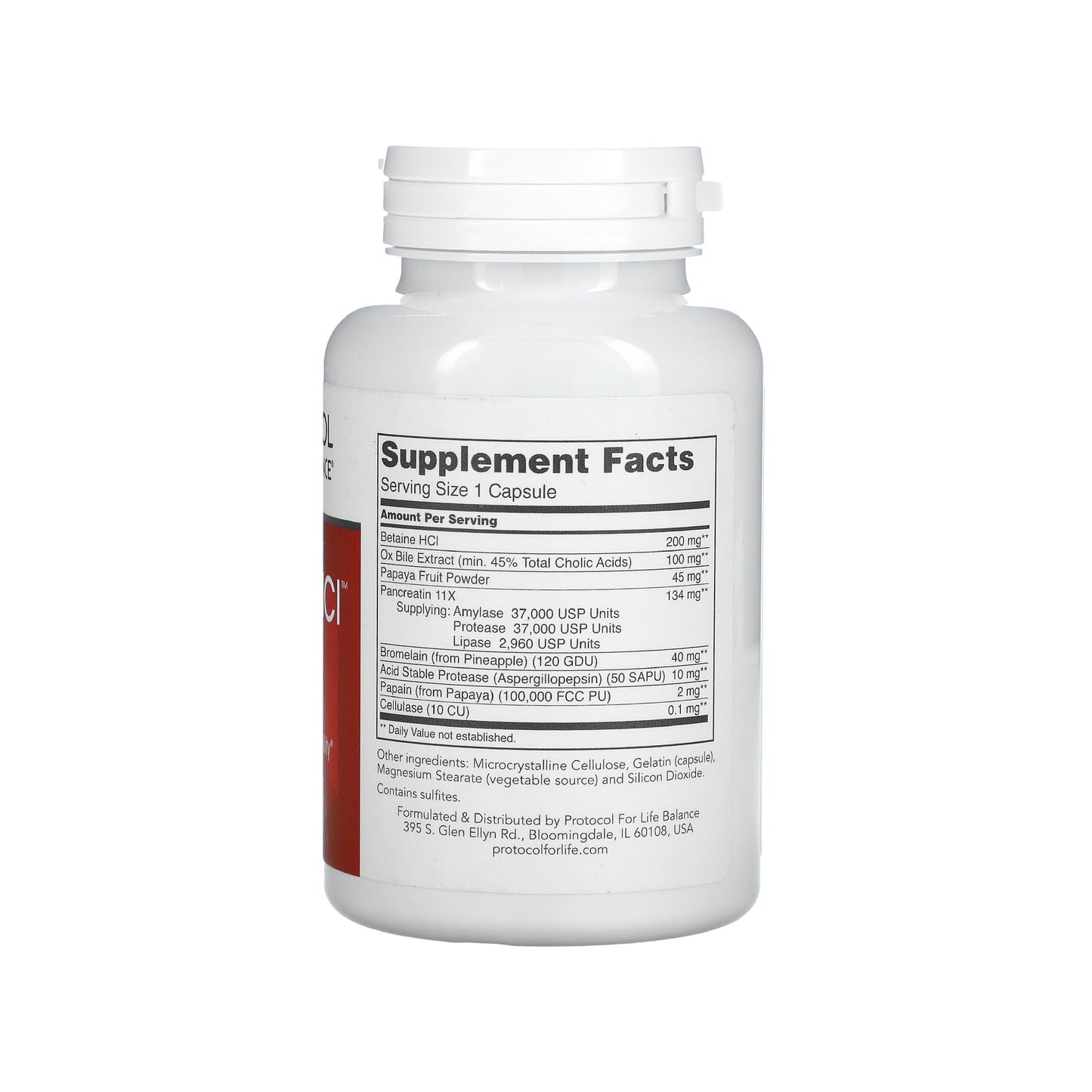 Protocol for Life Balance, Enzymes-HCl, 120 Capsules - Bloom Concept