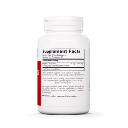 Protocol for Life Balance, Cordyceps, 750 mg, 90 Veg Capsules Immune Support Protocol For Life Balance