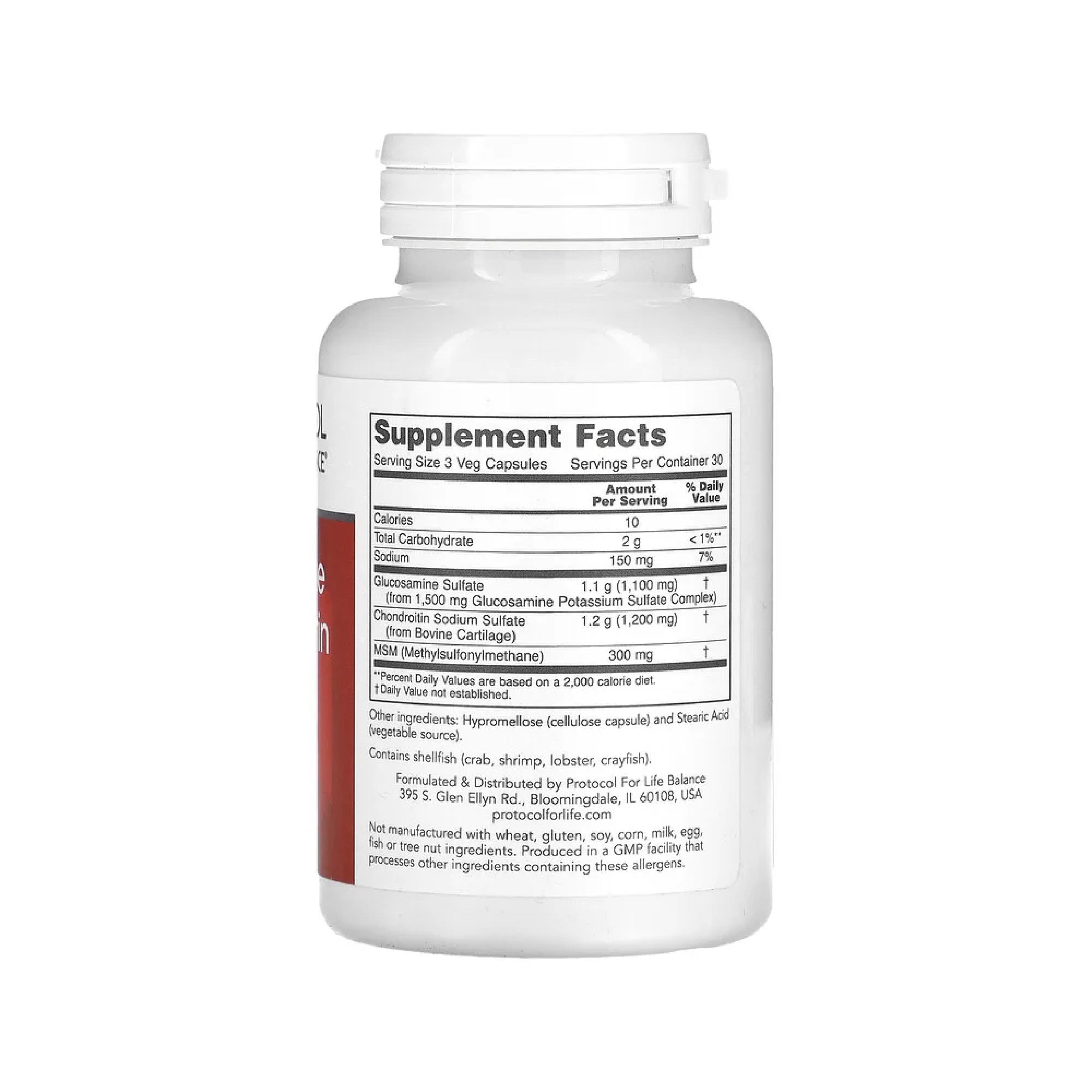 Protocol for Life Balance, Glucosamine &amp; Chondroitin with MSM, 90 Veg Capsules Joint Health Protocol For Life Balance