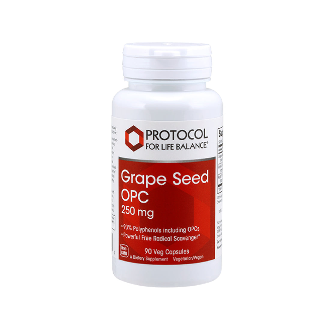 (Best by 08/26) Protocol for Life Balance, Grape Seed OPC 250 mg, 90 Veg Capsules Vitamins &amp; Supplements Protocol For Life Balance