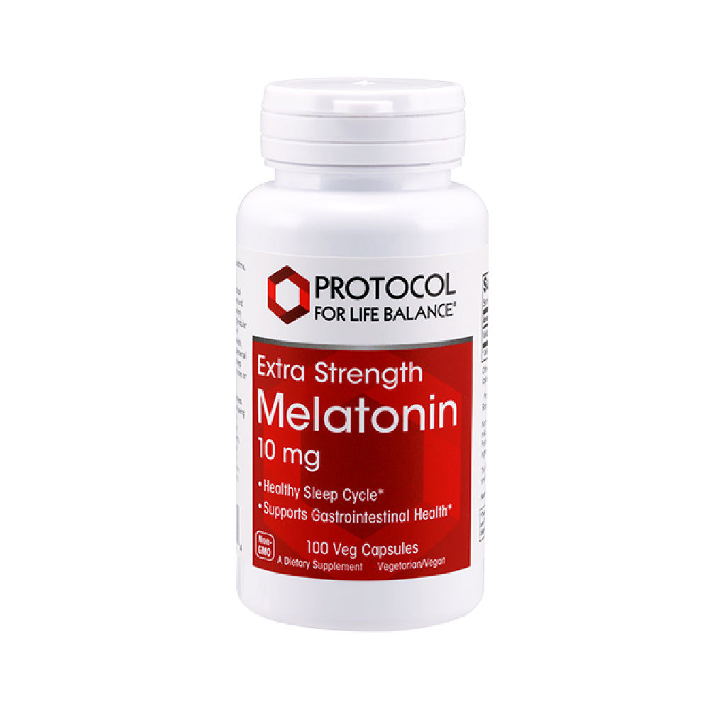 Protocol for Life Balance, Melatonin, Extra Strength, 10 mg, 100 Veg Capsules Healthy Sleep Protocol For Life Balance