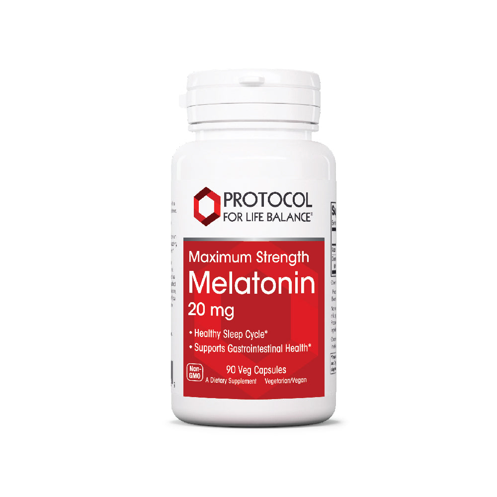 Protocol for Life Balance, Melatonin, Maximum Strength, 20 mg, 90 Veg Capsules - Bloom Concept