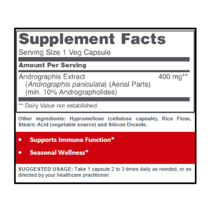 Protocol for Life Balance, Andrographis Extract 400 mg, 90 Veg Capsules Vitamins &amp; Supplements Protocol For Life Balance