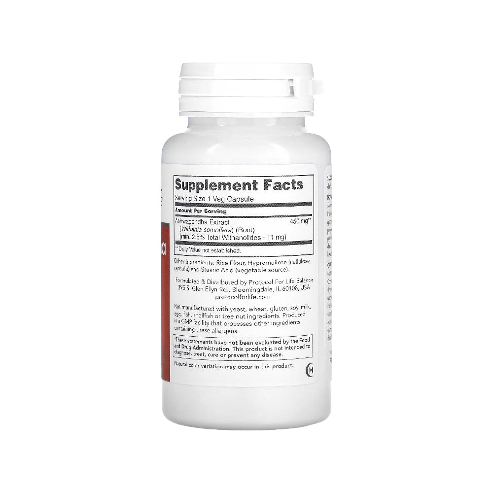 Protocol for Life Balance, Ashwagandha Extract, 450 mg , 90 Veg Capsules Protocol For Life Balance