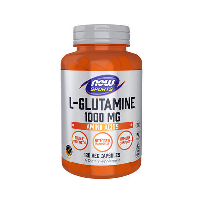 NOW Sports Nutrition, L-Glutamine, Double Strength 1,000 mg, Amino Acid, 120 Veg Capsules Vitamins &amp; Supplements NOW Foods USA