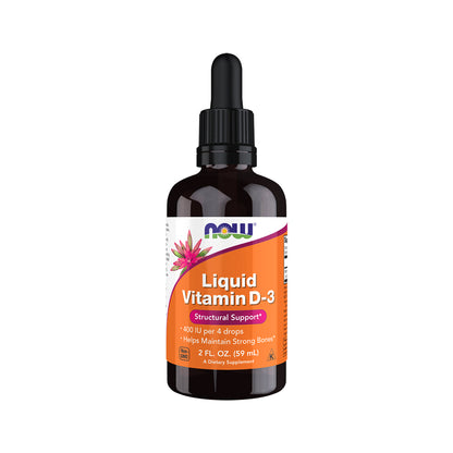 NOW Supplements, Liquid Vitamin D-3, Strong Bones, Structural Support, 2-Ounce (59ml) Vitamins &amp; Supplements NOW Foods USA