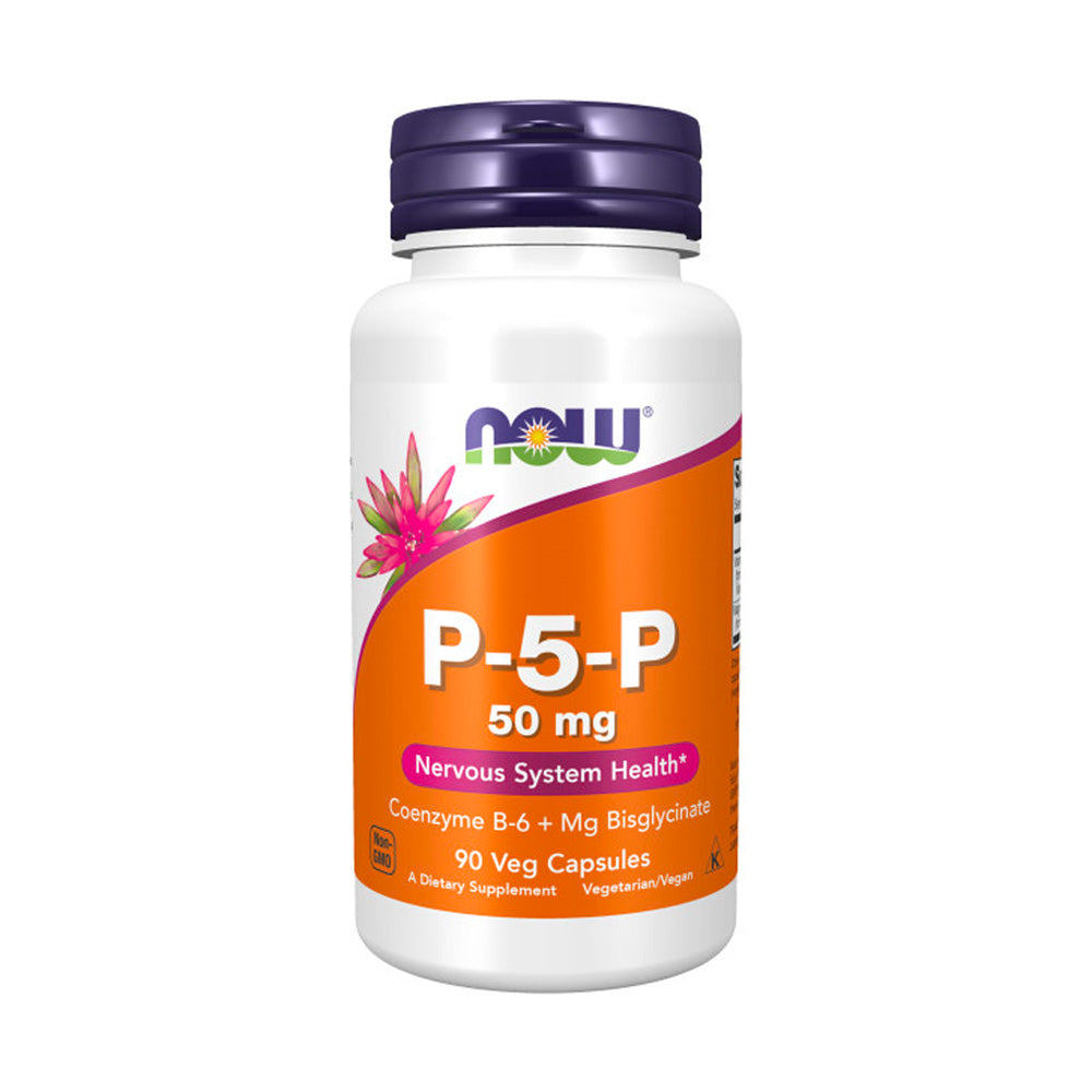 NOW Supplements, P-5-P 50 mg with Coenzyme B-6 + Mg Bisglycinate, 90 Veg Capsules - Bloom Concept